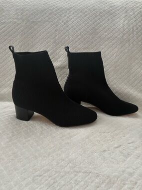 Joie x Revolve "Neely" Black Ribbed Knit Sock Booties